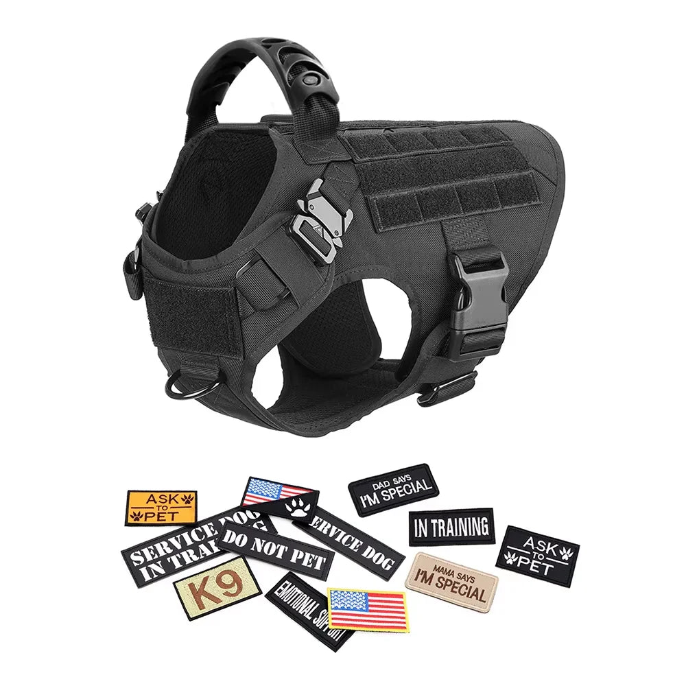 Petravel Tactical Military Dog Training Vest Harness Set