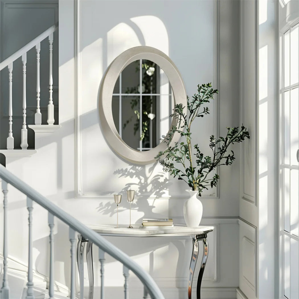 LUVODI Antique Baroque Oval Wall Mirror With Beveled Decorative Frame
