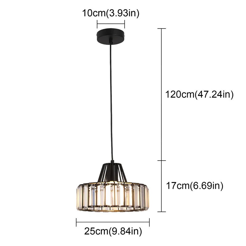 GreeLustr Modern Crystal LED Pendant Ceiling Light Fixture