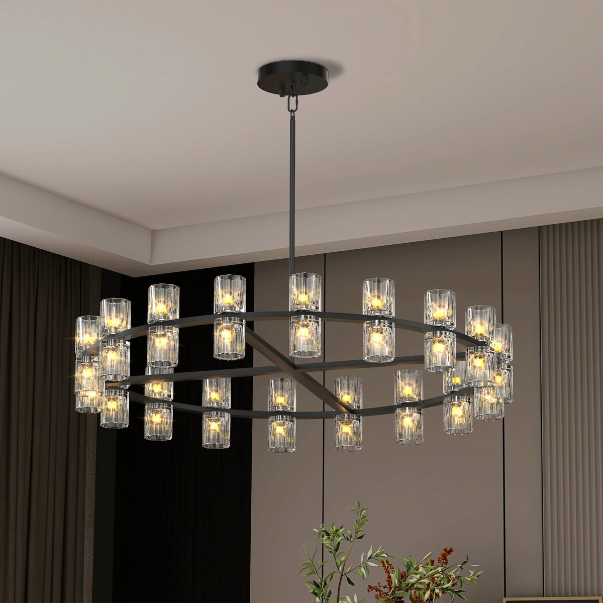 ZHIKEA Modern Crystal Pendant Light For Living Room Bedroom