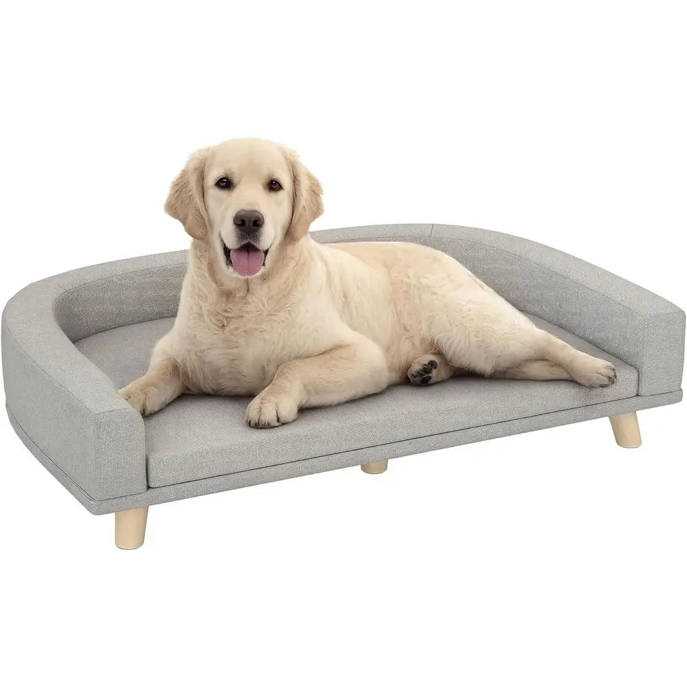 Luxury Wooden Pet Sofa Bed With Washable Cover And Cushion