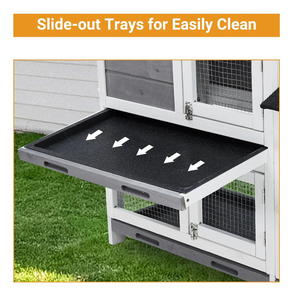 HiMISS Premium Two Tier Wooden Bunny Hutch Rabbit Cage