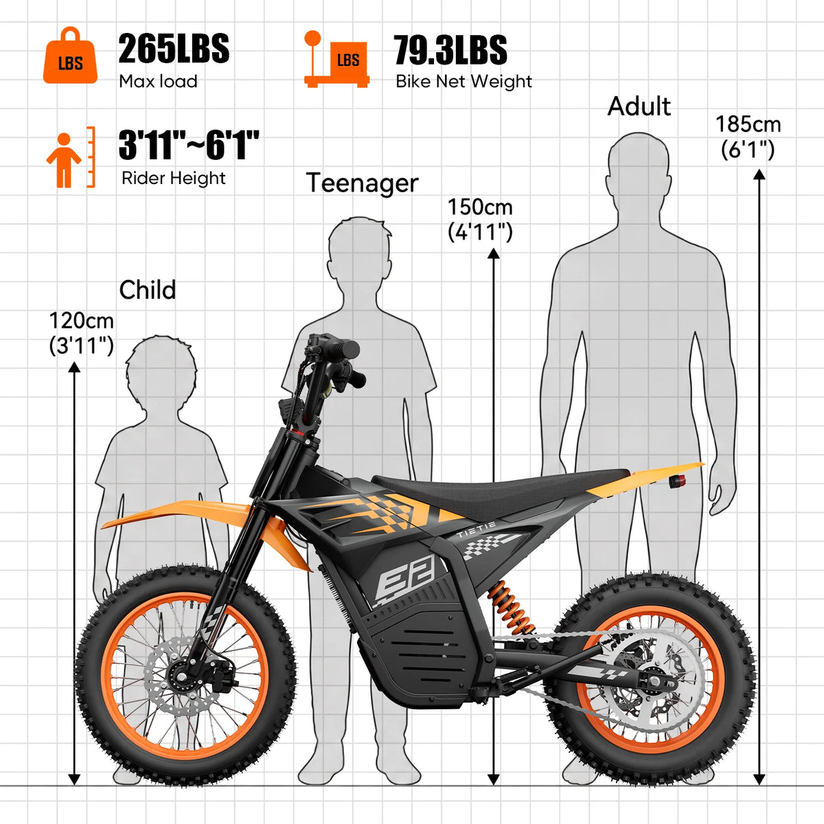 URLIFE E2 Electric Bike With Removable Battery And Front Suspension