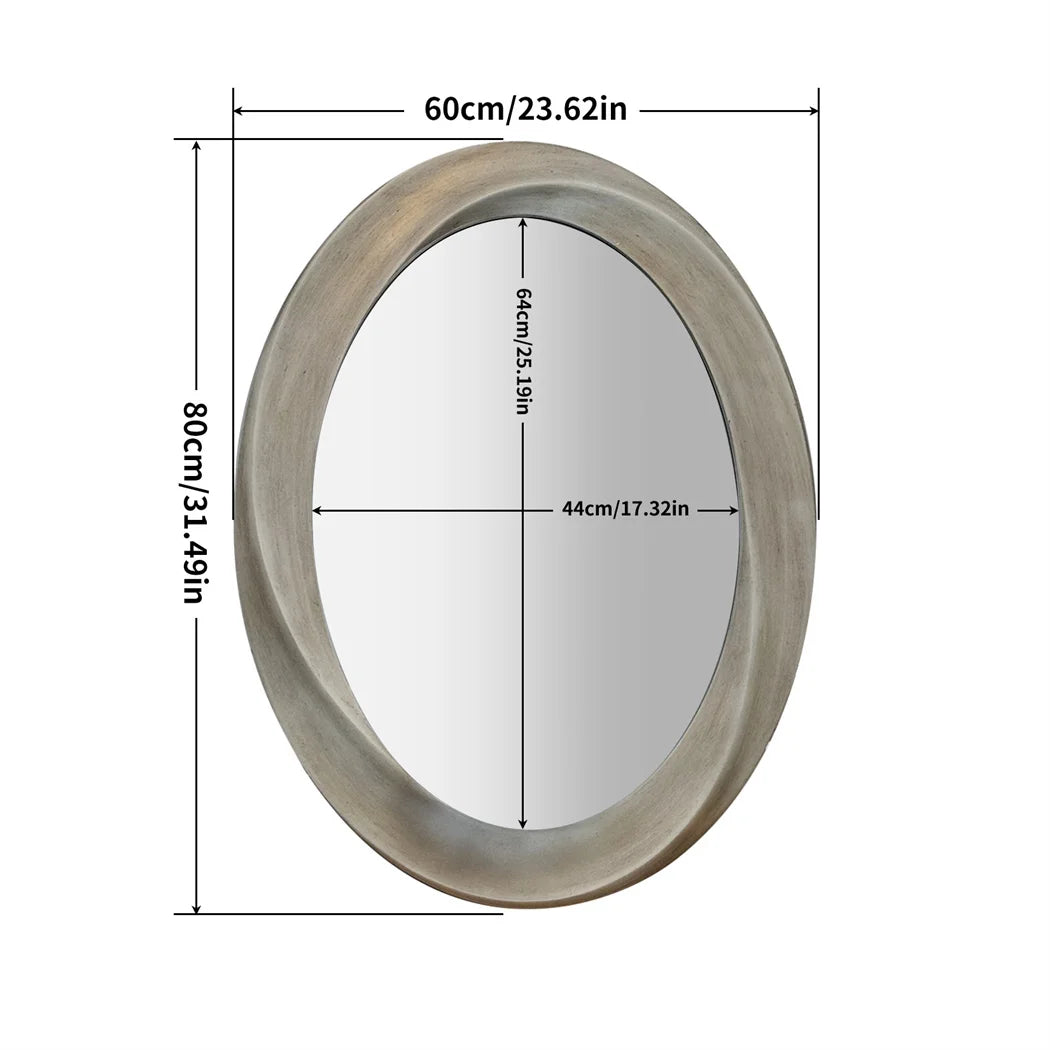 LUVODI Antique Baroque Oval Wall Mirror With Beveled Decorative Frame
