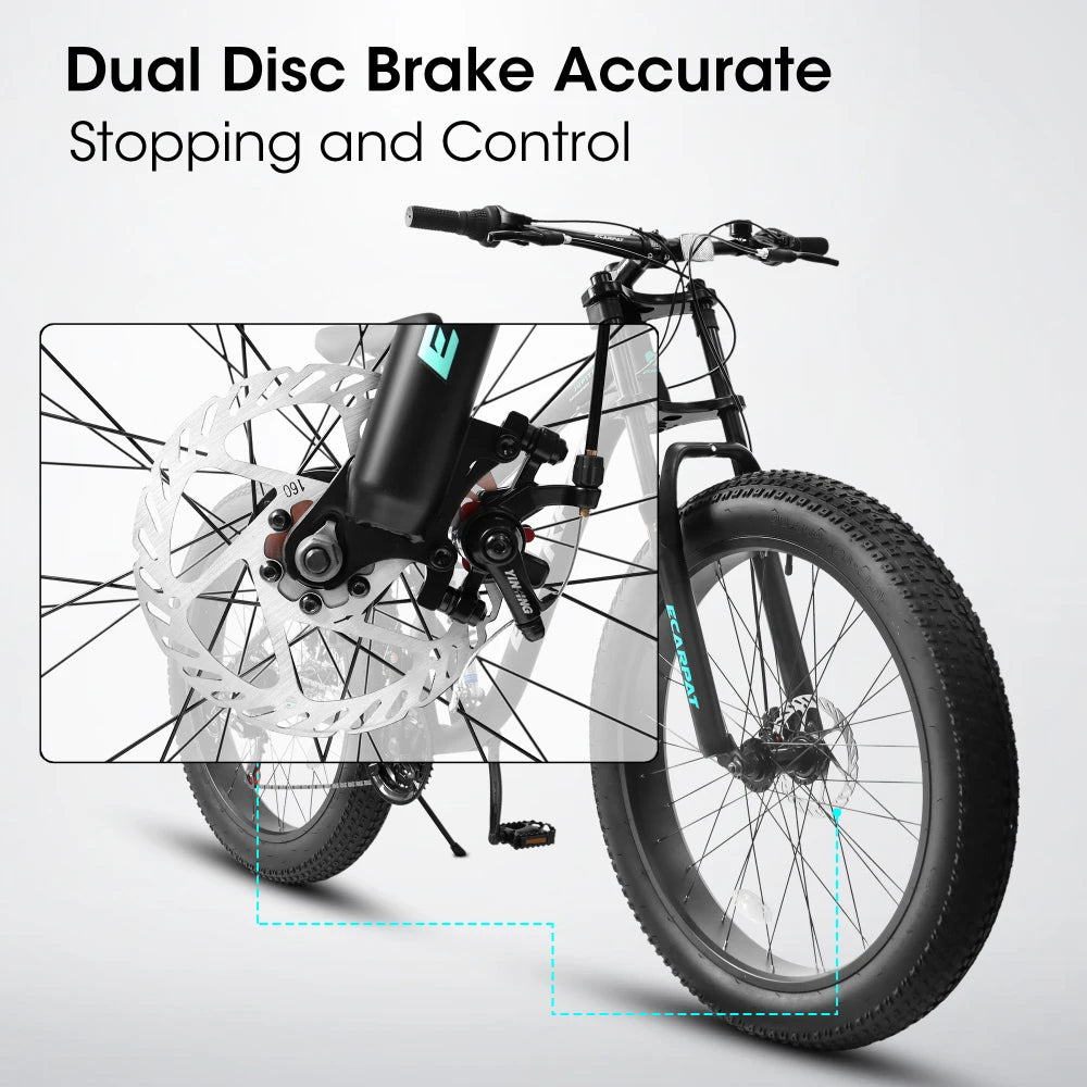 26 Inch Full Suspension Fat Tire Mountain Bike for Men, 21 Speed Smooth Drivetrain System, Front & Rear Dual Disc Brakes, 26*4.0 Inch Anti-Slip Wide Tire, All Terrain Off-Road MTB Bicycle