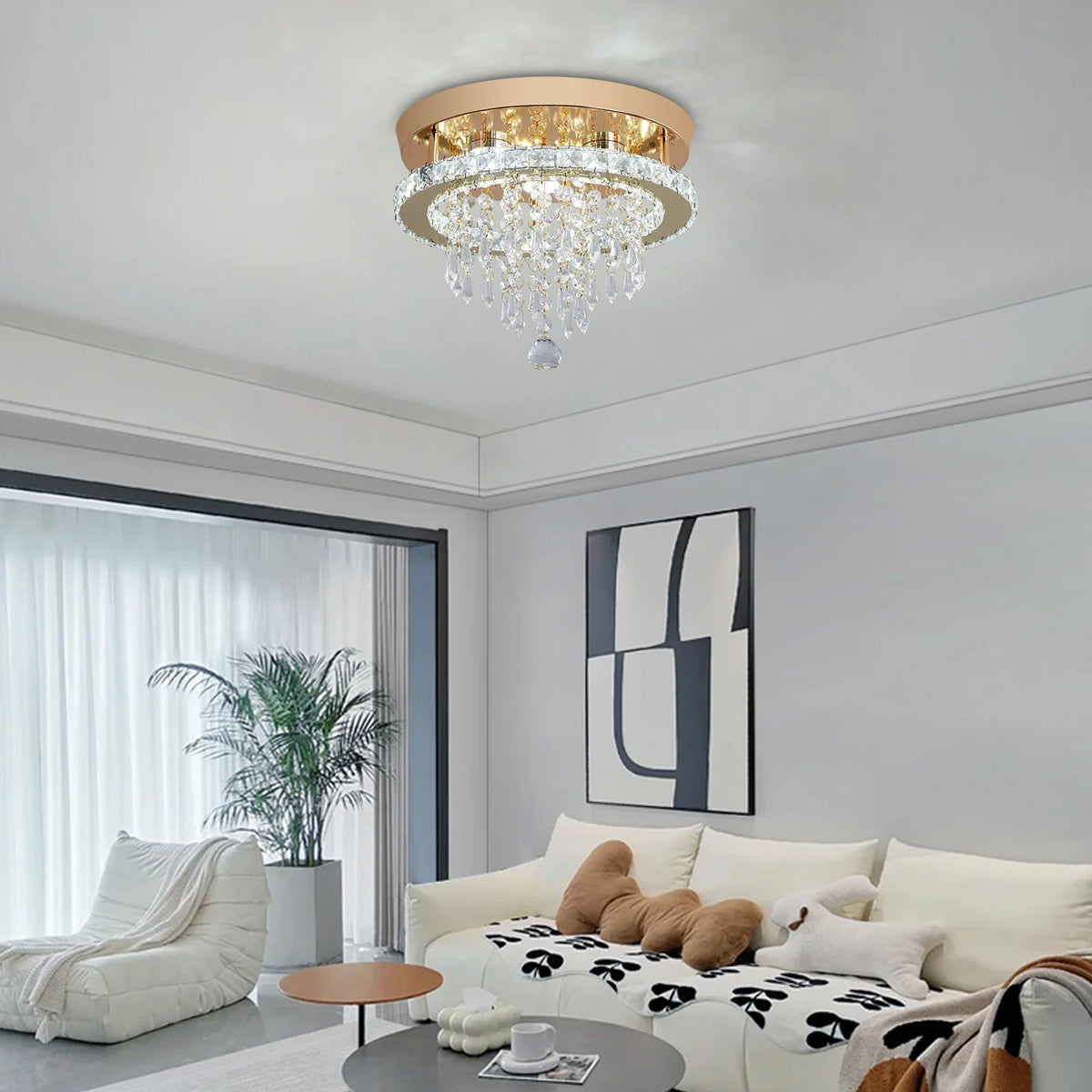 GreeLustr Luxury Crystal Chandelier Lustre Design Gold Modern Led Ceiling Light Living Room Bedroom Hanging Lamp Lighting