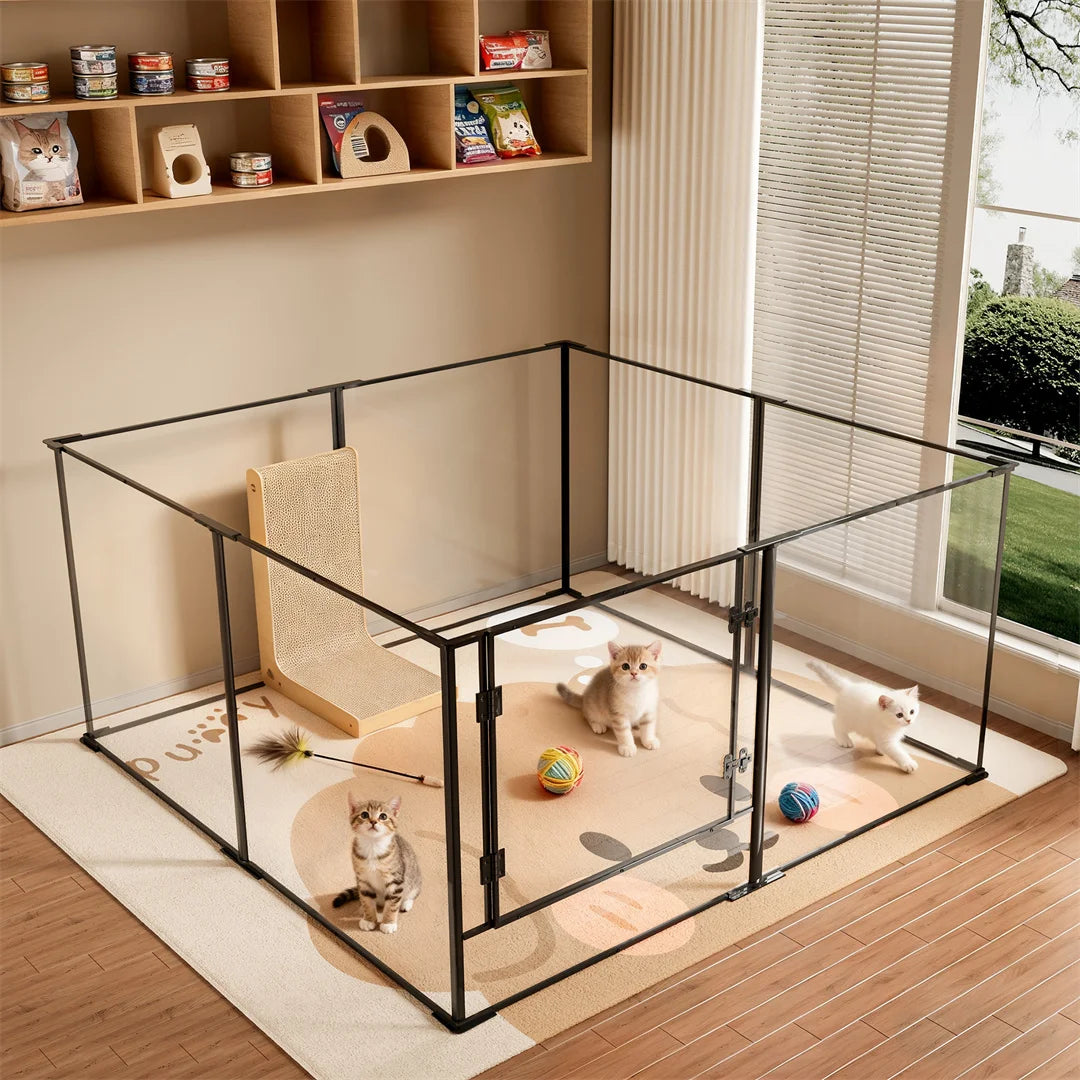 BINGOPAW Acrylic Dog Playpen Indoor Exercise And Training Fence