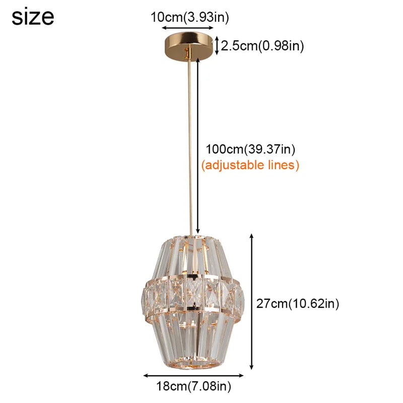 GreeLustr Modern Crystal LED Pendant Ceiling Light Fixture