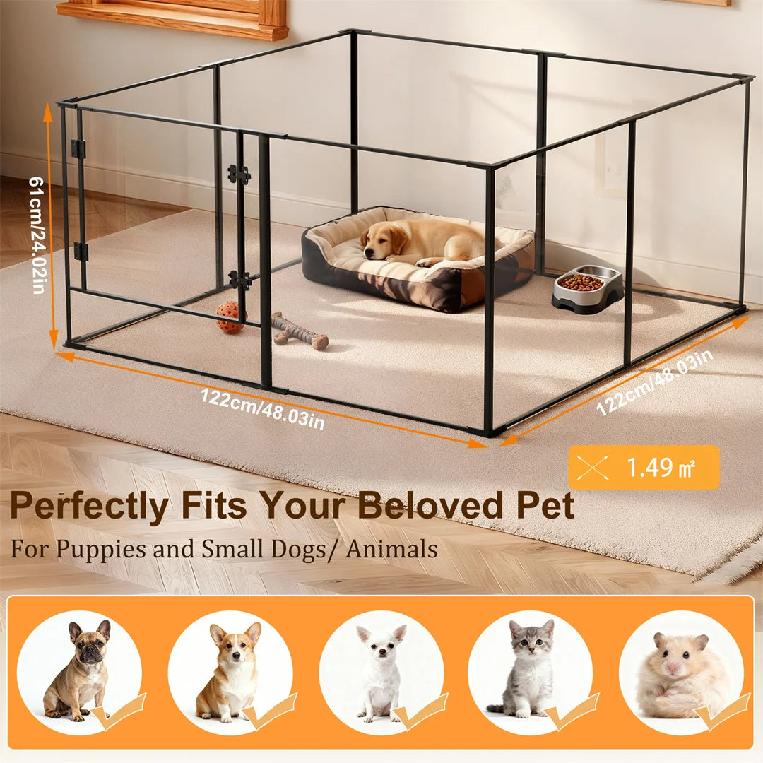 BINGOPAW Acrylic Dog Playpen Indoor Exercise And Training Fence