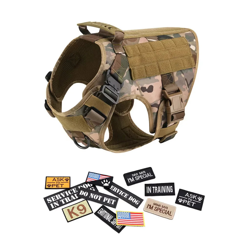 Petravel Tactical Military Dog Training Vest Harness Set