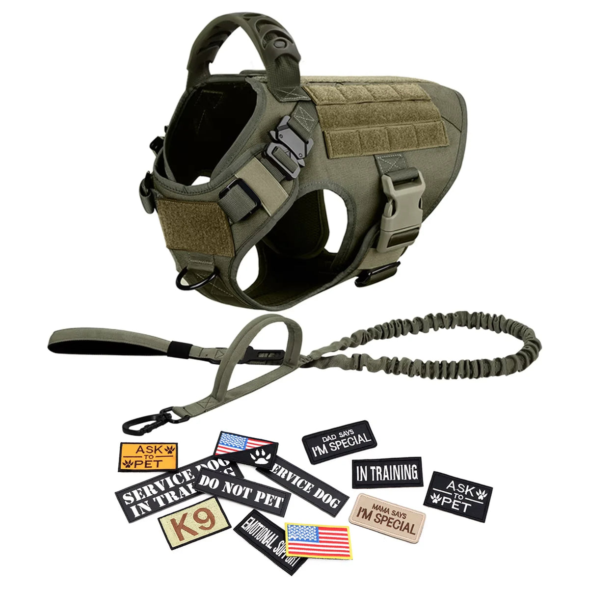 Petravel Tactical Military Dog Training Vest Harness Set