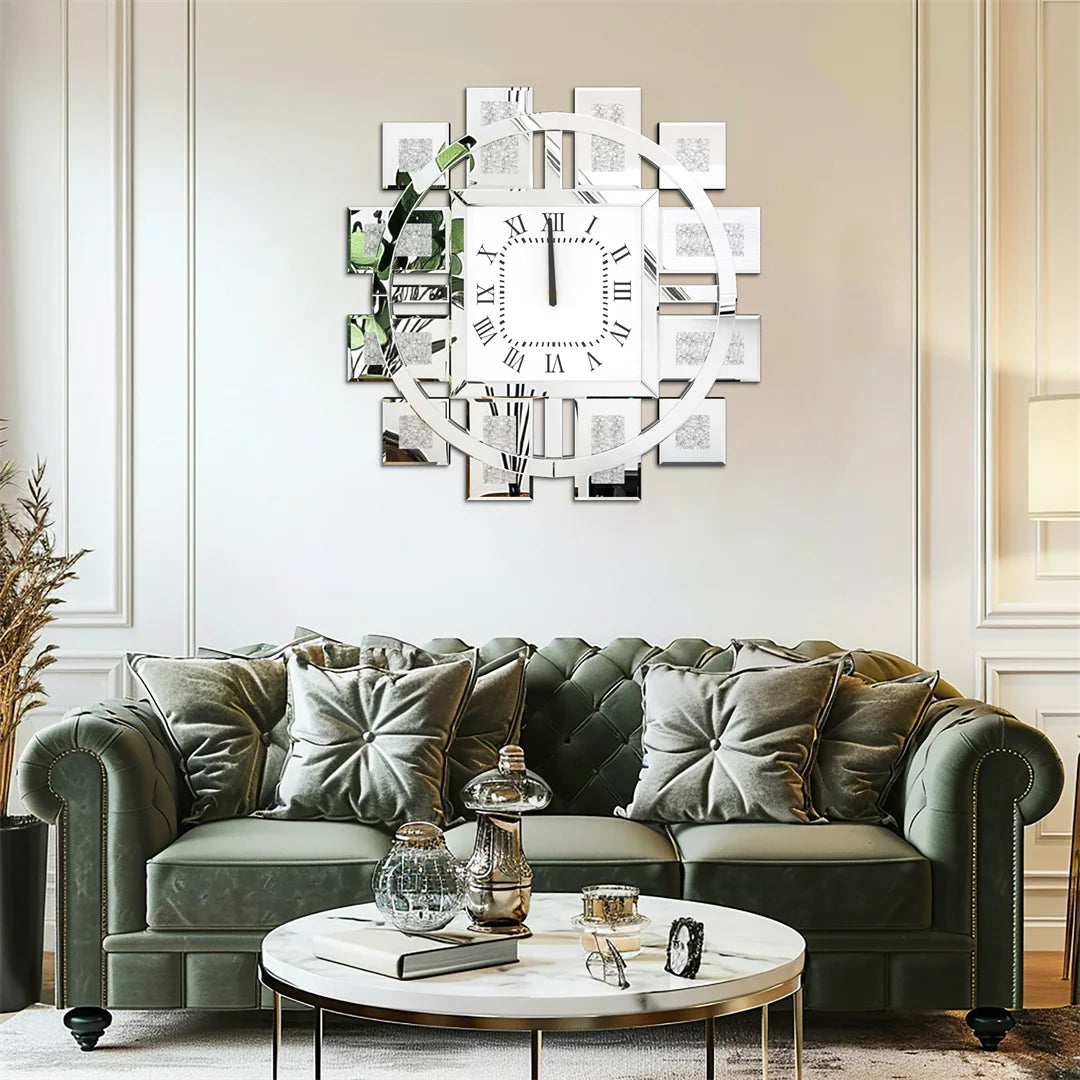 Decorative Crystal Inlay Wall Clock With Battery Operated Design