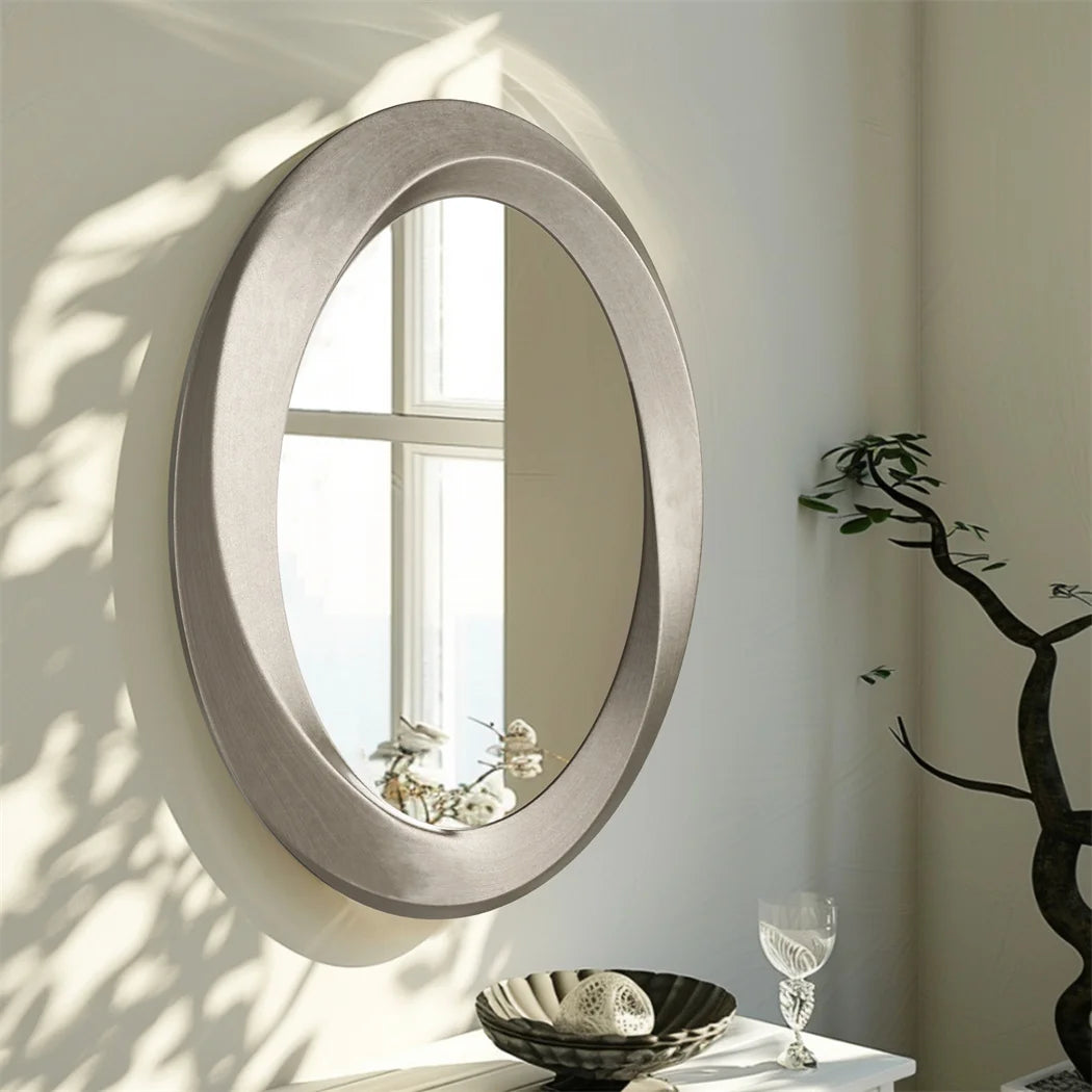 LUVODI Antique Baroque Oval Wall Mirror With Beveled Decorative Frame