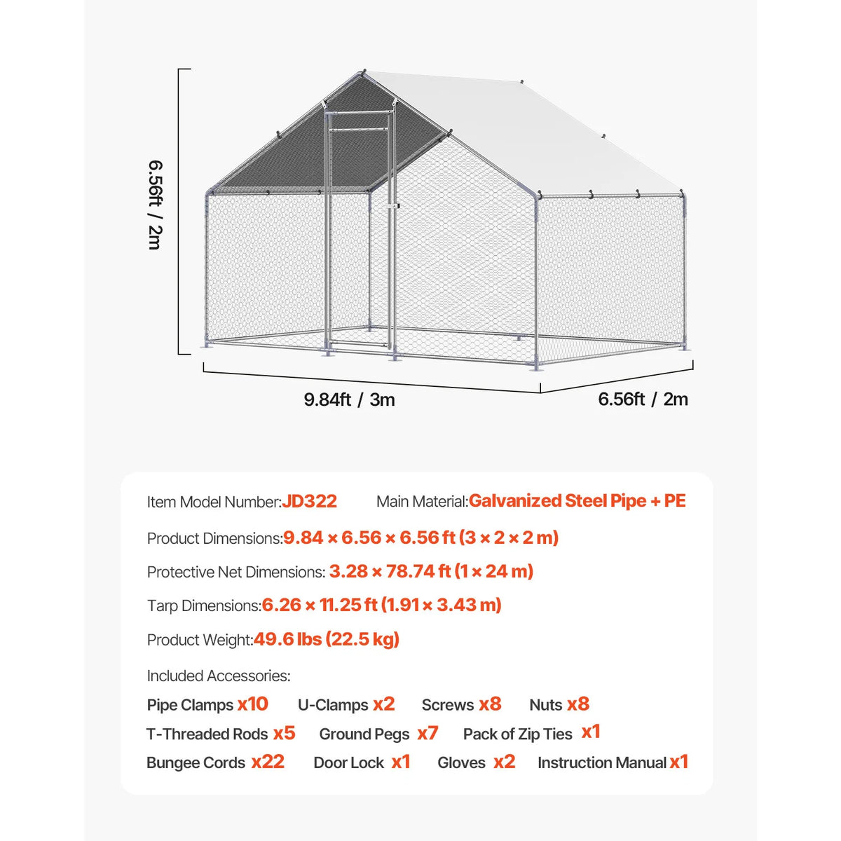 SucceBuy Walk In Chicken Coop With Secure Locking Enclosure