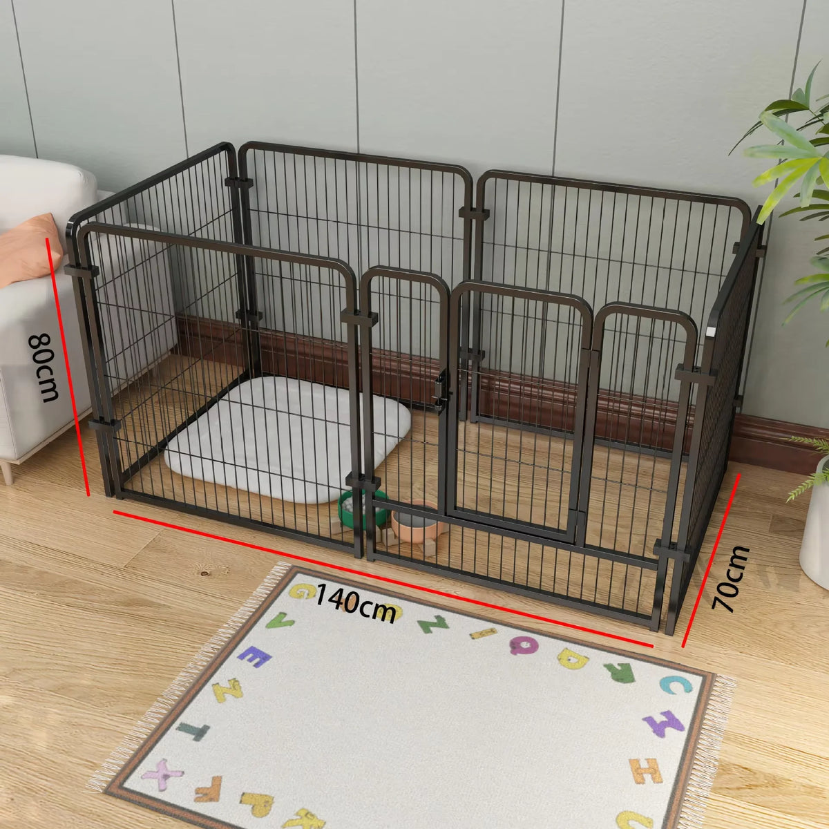 Foldable Stainless Steel Dog Playpen Exercise Kennel Cage