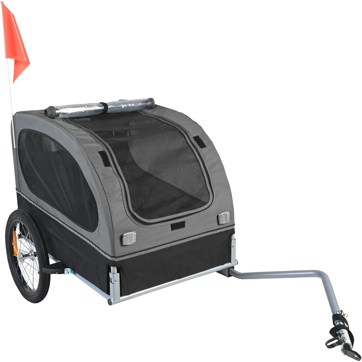 SucceBuy Dog Bike Trailer Pet Carrier With Wheels And Coupler