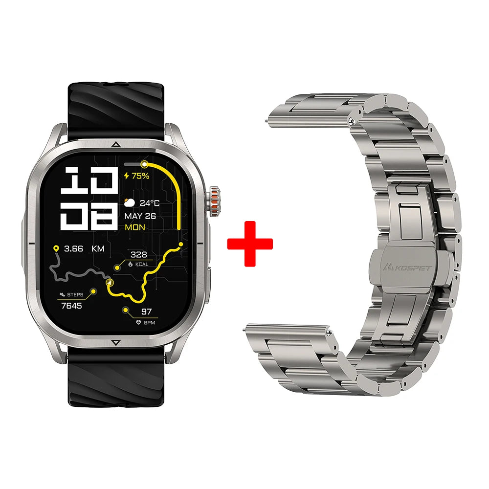 2025 KOSPET MAGIC P10 GPS Smartwatch For Men Anti-Fingerprint AMOLED Screen Dual-Band GNSS IP69K 5ATM Waterproof 180+ Sport Mode
