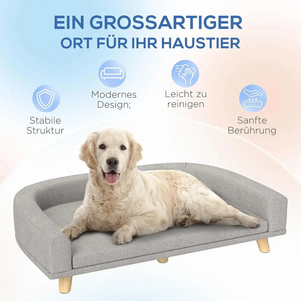 Luxury Wooden Pet Sofa Bed With Washable Cover And Cushion