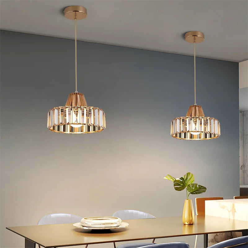 GreeLustr Modern Crystal LED Pendant Ceiling Light Fixture
