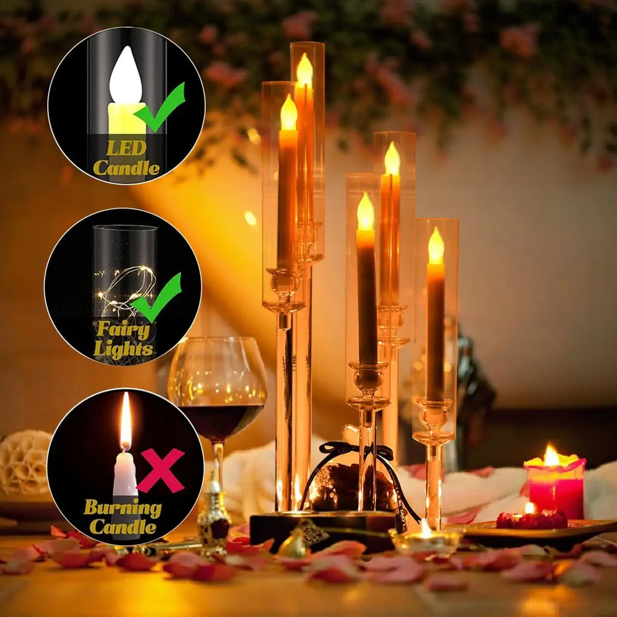 Vincignant Acrylic 5 Arm Candelabra Centerpieces For Home Decor