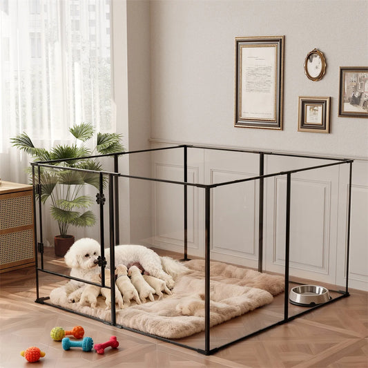 BINGOPAW Acrylic Dog Playpen Indoor Exercise And Training Fence
