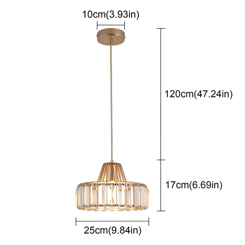 GreeLustr Modern Crystal LED Pendant Ceiling Light Fixture
