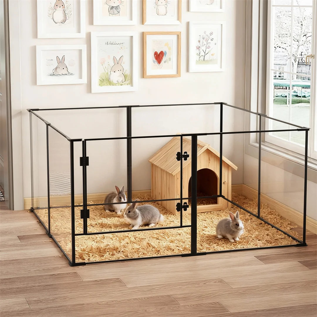 BINGOPAW Acrylic Dog Playpen Indoor Exercise And Training Fence
