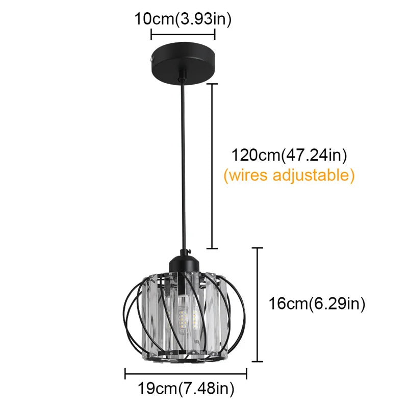 GreeLustr Modern Crystal LED Pendant Ceiling Light Fixture