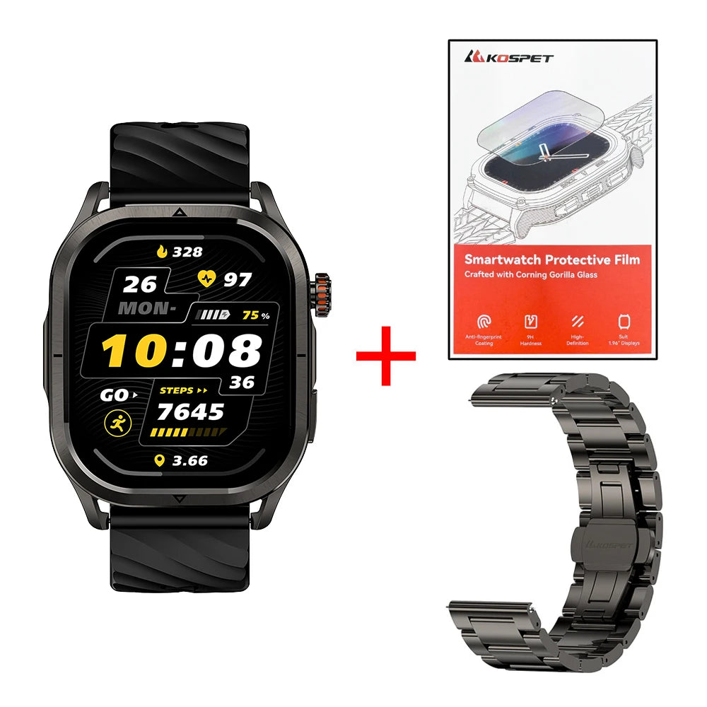 2025 KOSPET MAGIC P10 GPS Smartwatch For Men Anti-Fingerprint AMOLED Screen Dual-Band GNSS IP69K 5ATM Waterproof 180+ Sport Mode