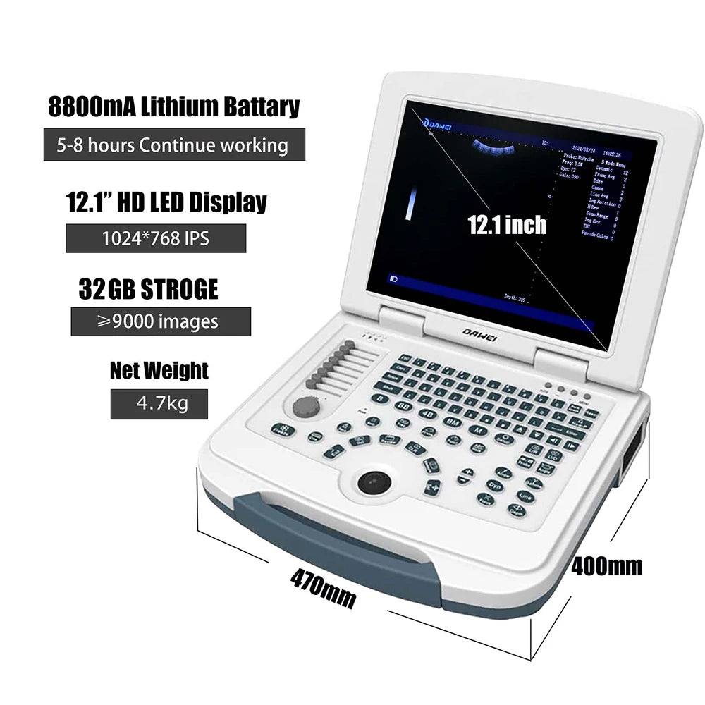 DAWEI Portable Veterinary Ultrasound Scanner For Dogs And Cats