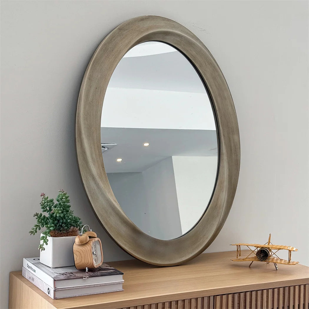 LUVODI Antique Baroque Oval Wall Mirror With Beveled Decorative Frame