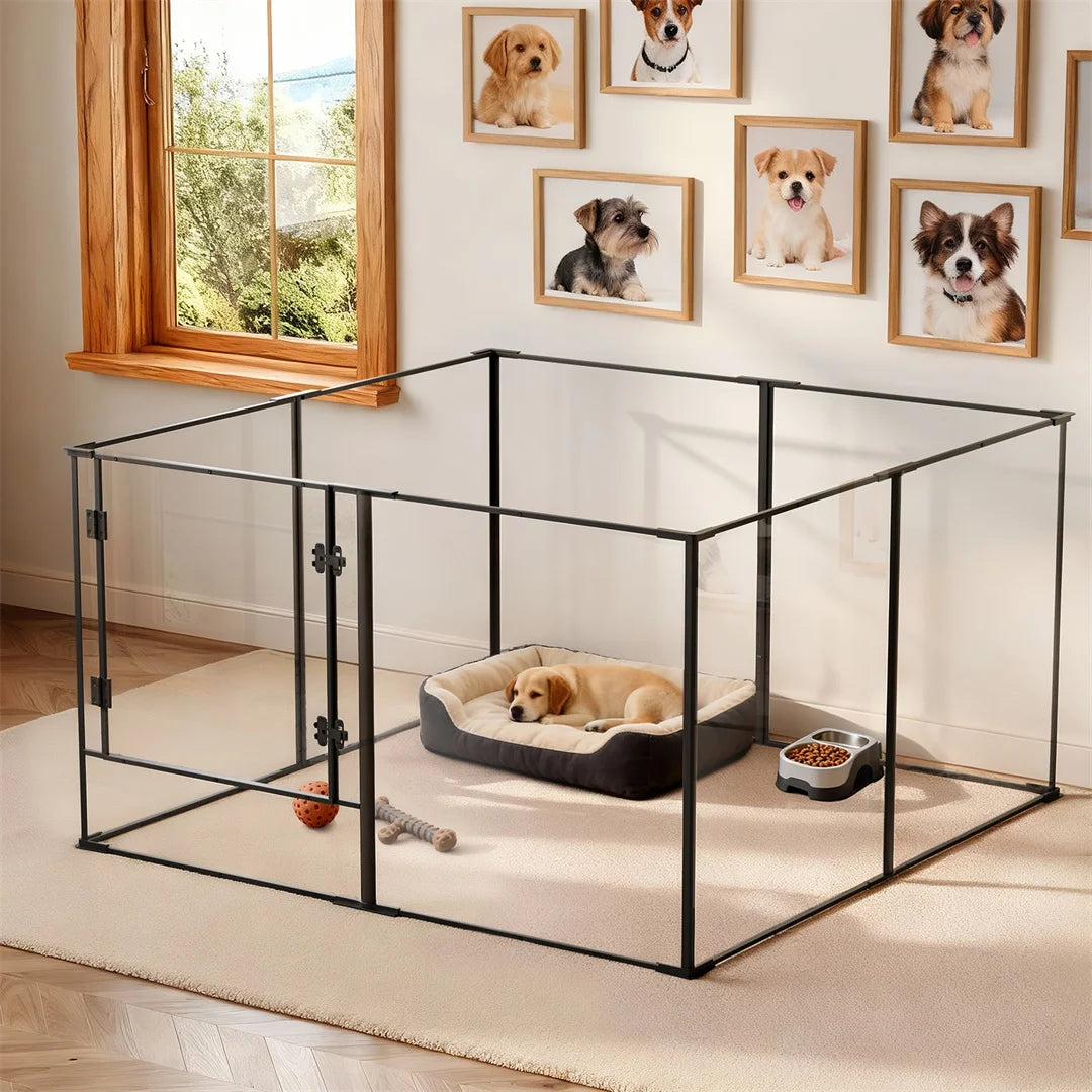BINGOPAW Acrylic Dog Playpen Indoor Exercise And Training Fence