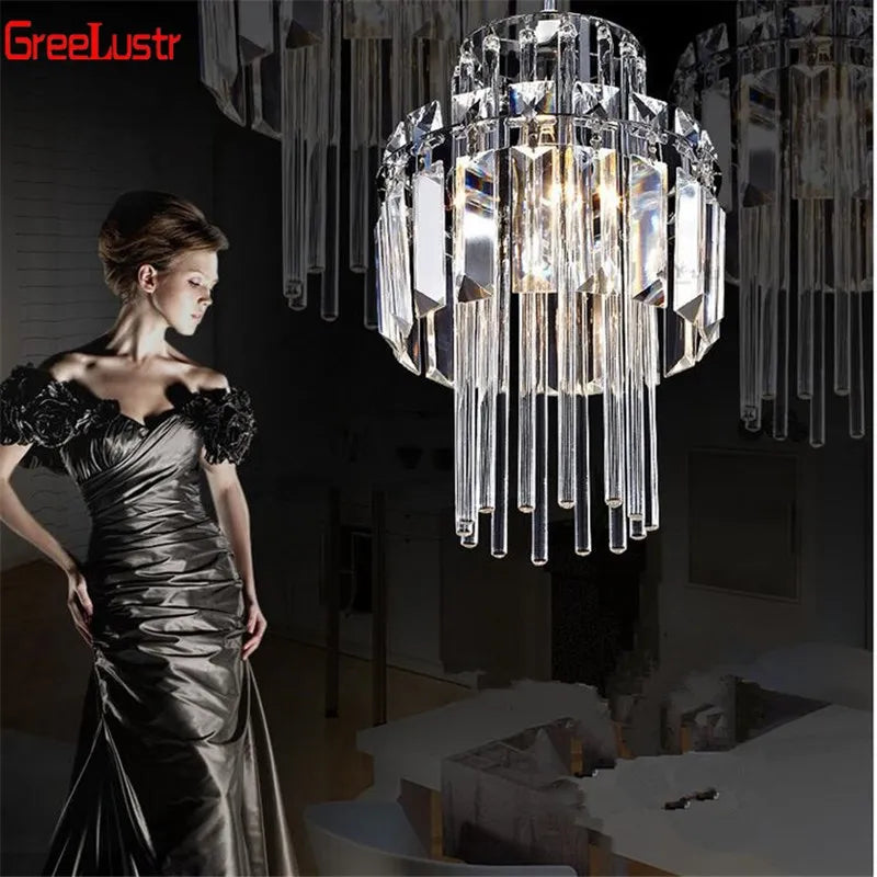 GreeLustr Modern Crystal LED Pendant Ceiling Light Fixture