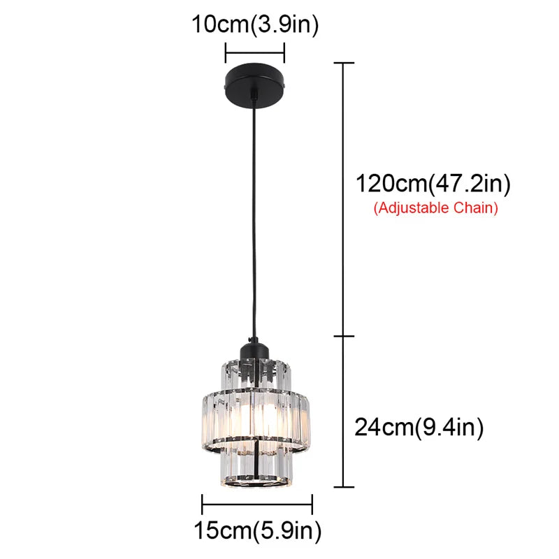 GreeLustr Modern Crystal LED Pendant Ceiling Light Fixture