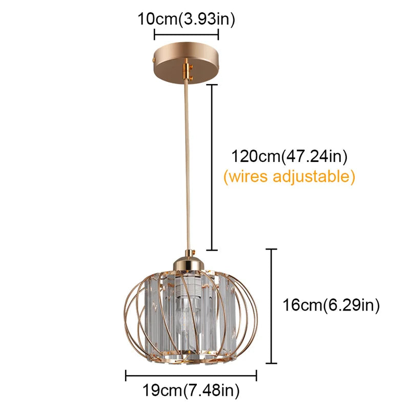 GreeLustr Modern Crystal LED Pendant Ceiling Light Fixture