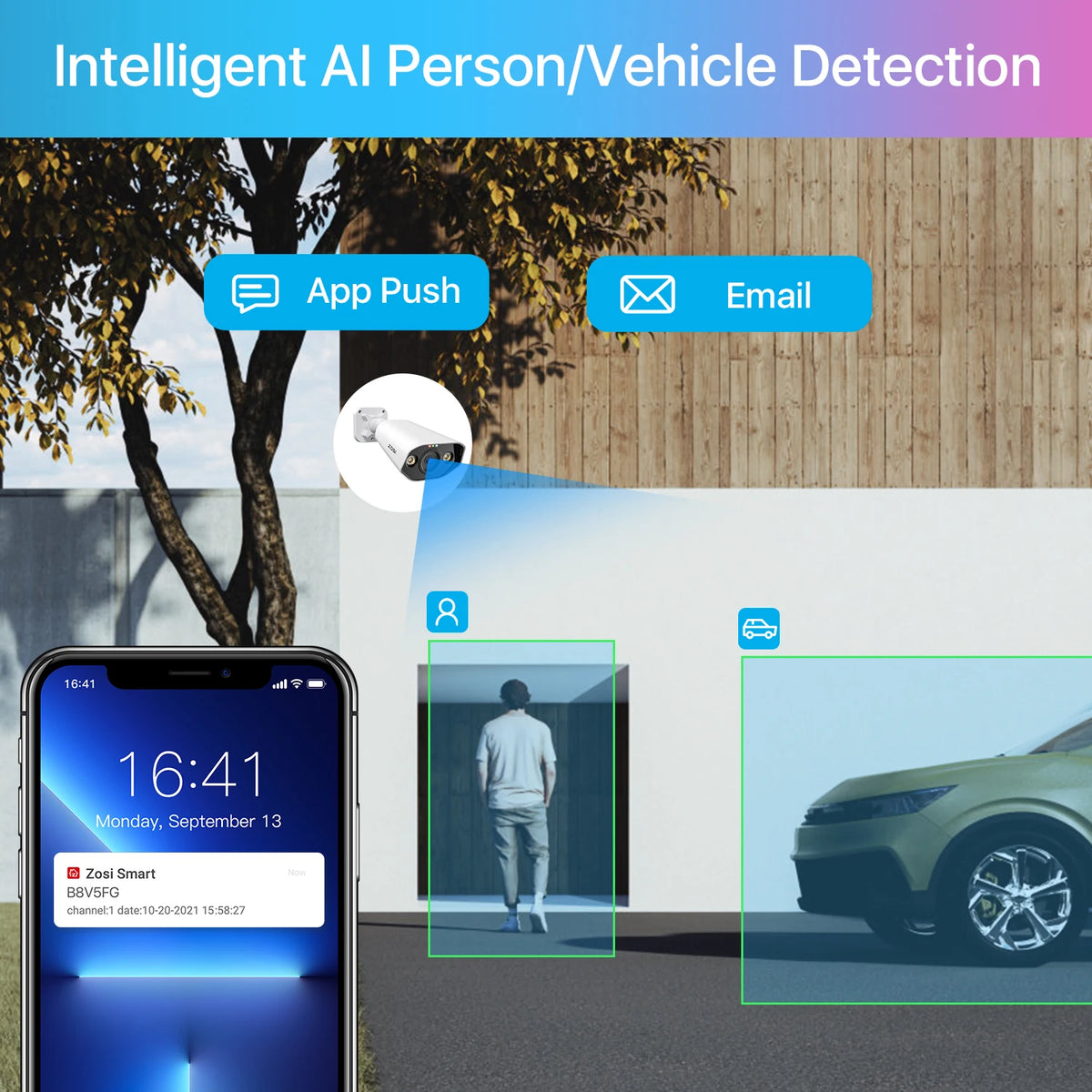 ZOSI 8CH POE Video Surveillance Kit 4K 8MP 5MP Super HD Outdoor IP Cameras AI Starlight Night Vision CCTV Security Camera System