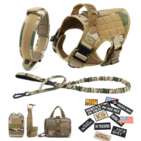 Petravel Tactical Military Dog Training Vest Harness Set
