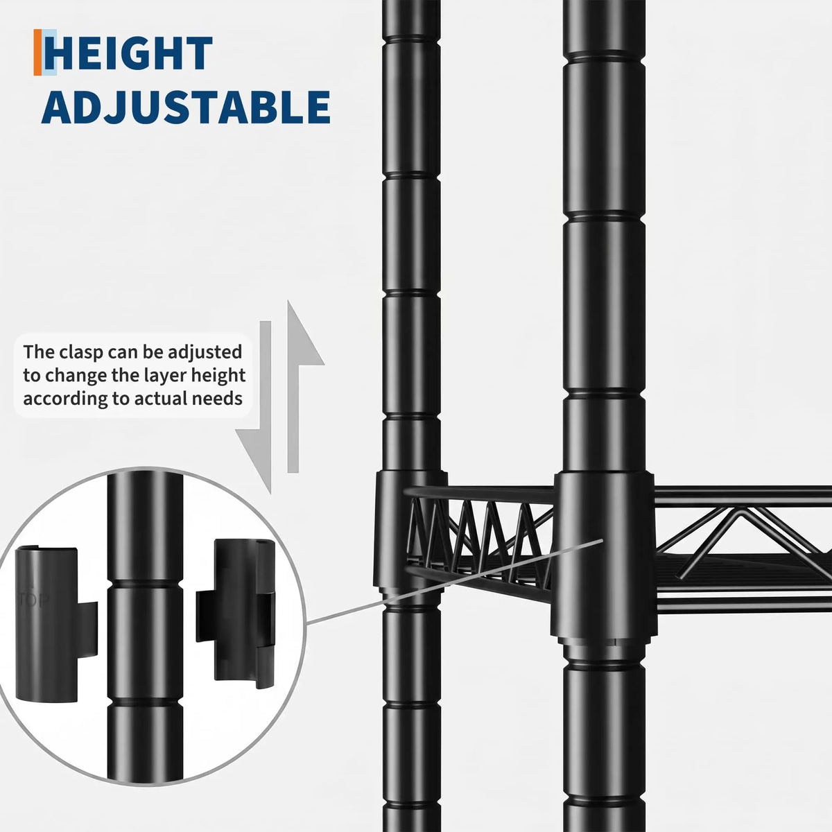 2-Pack 4-Tier Steel Garage Storage Shelves 29.5" W x 13.8" D x 72" H Black Adjustable  Wire Shelving Units Freestanding Carbon Steel Storage Rack Heavy-Duty Organizer for Closet, Laundry, Bathroom, Living Room