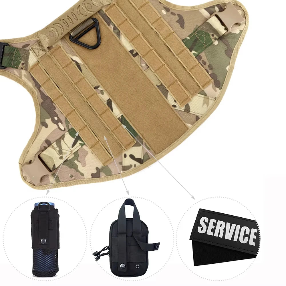 Petravel Tactical Military Dog Training Vest Harness Set