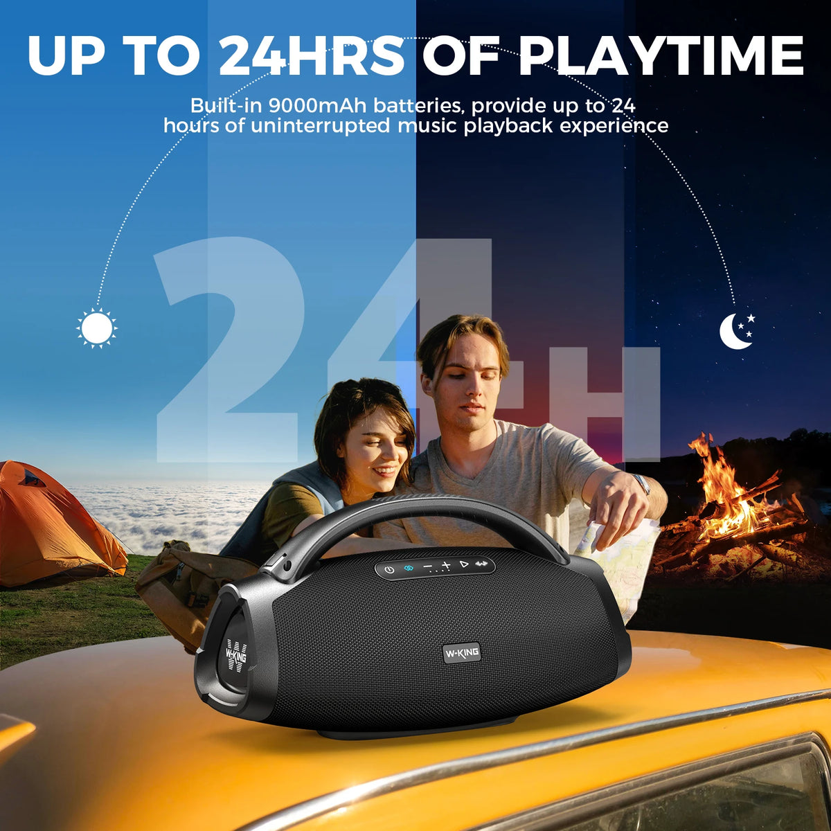 W-King X20 Portable Bluetooth Speaker With Powerful Bass Waterproof Design