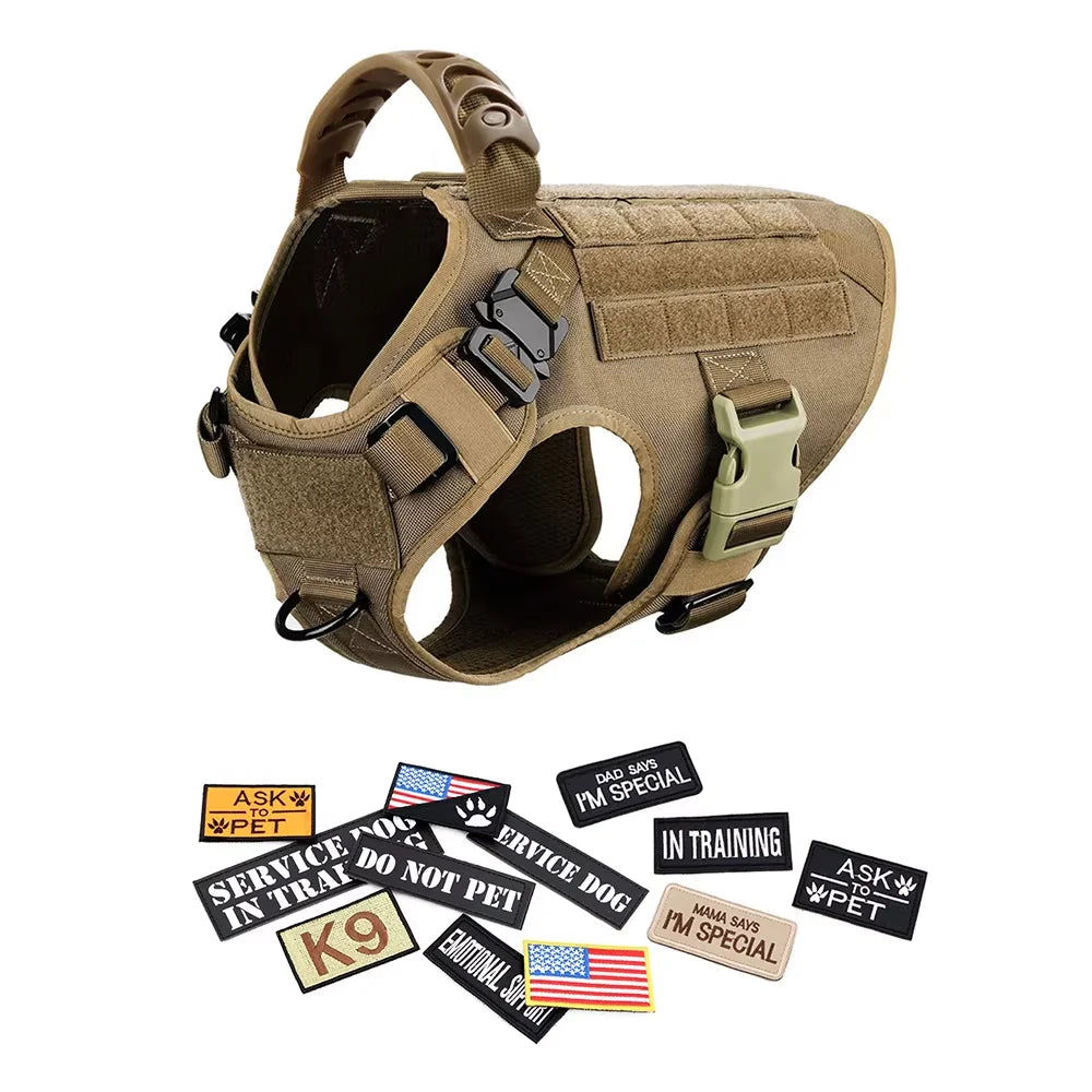 Petravel Tactical Military Dog Training Vest Harness Set