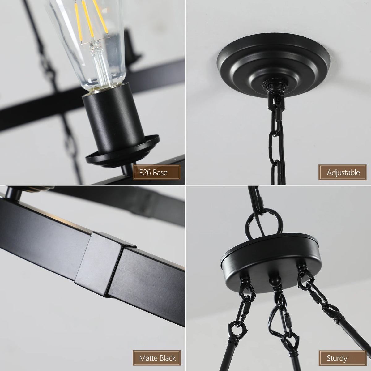ZHIKEA Retro Two Tier Circular Ironwork Ceiling Chandelier