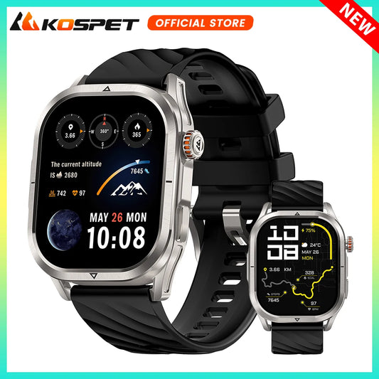 2025 KOSPET MAGIC P10 GPS Smartwatch For Men Anti-Fingerprint AMOLED Screen Dual-Band GNSS IP69K 5ATM Waterproof 180+ Sport Mode