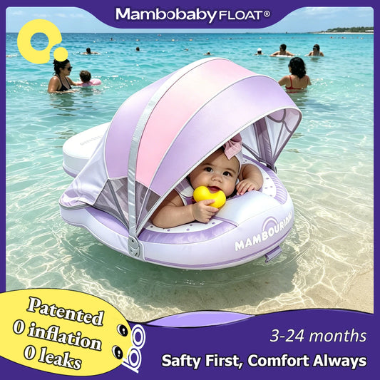 Mambobaby Air Free Chest Float With Sunshade Canopy For Babies