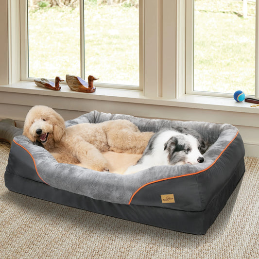 BINGOPAW Removable Washable Waterproof Dog Bed With Soft Fleece Cover