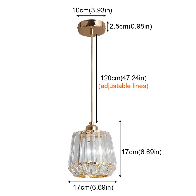 GreeLustr Modern Crystal LED Pendant Ceiling Light Fixture
