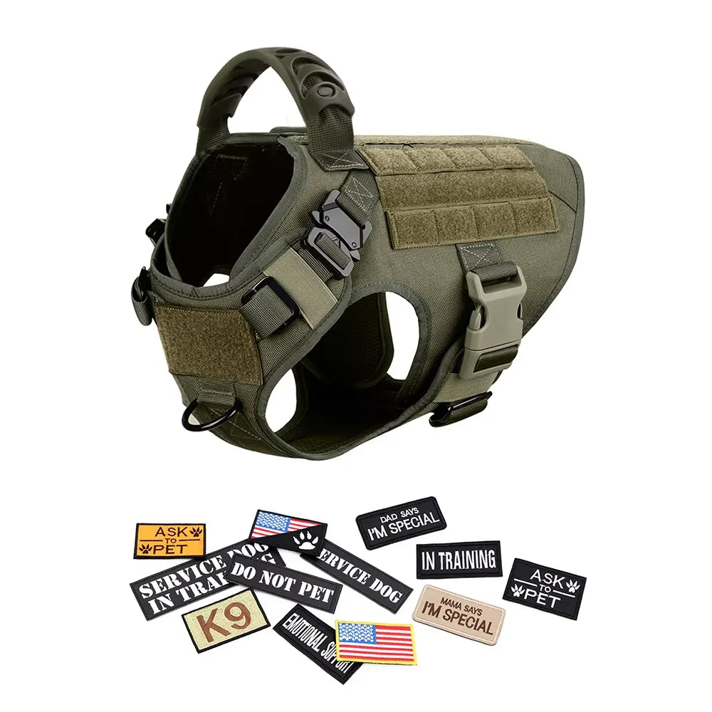 Petravel Tactical Military Dog Training Vest Harness Set