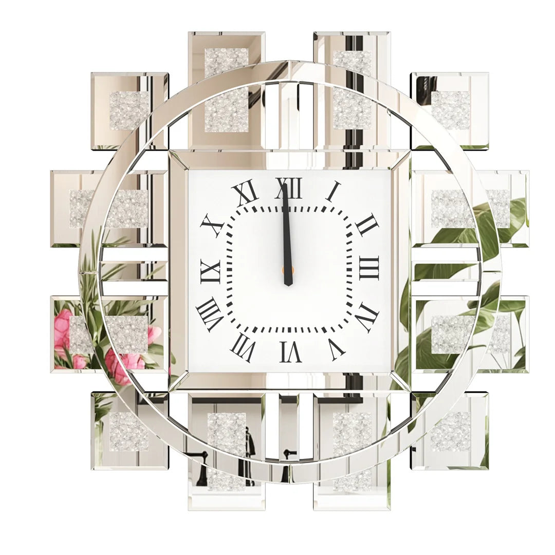 Decorative Crystal Inlay Wall Clock With Battery Operated Design
