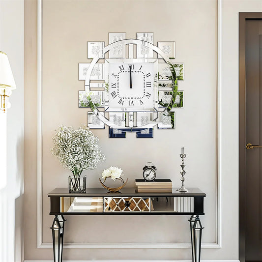 Decorative Crystal Inlay Wall Clock With Battery Operated Design