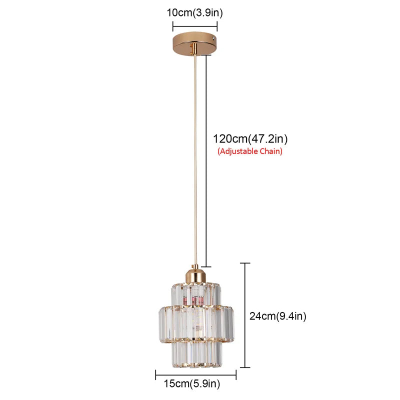 GreeLustr Modern Crystal LED Pendant Ceiling Light Fixture